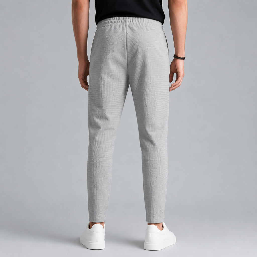 Men's Jute Knit Slim Fit Drawstring Trousers