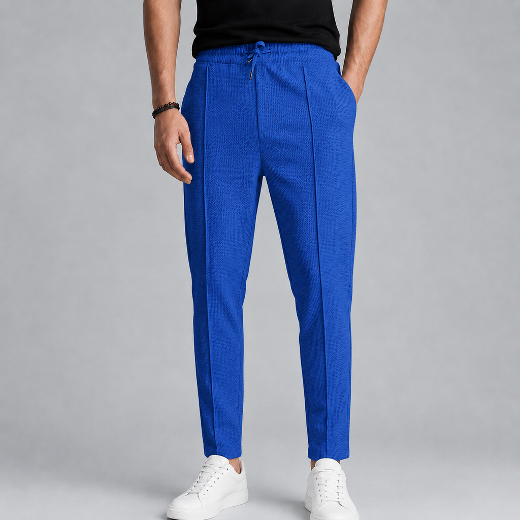 Men's Jute Knit Slim Fit Drawstring Trousers