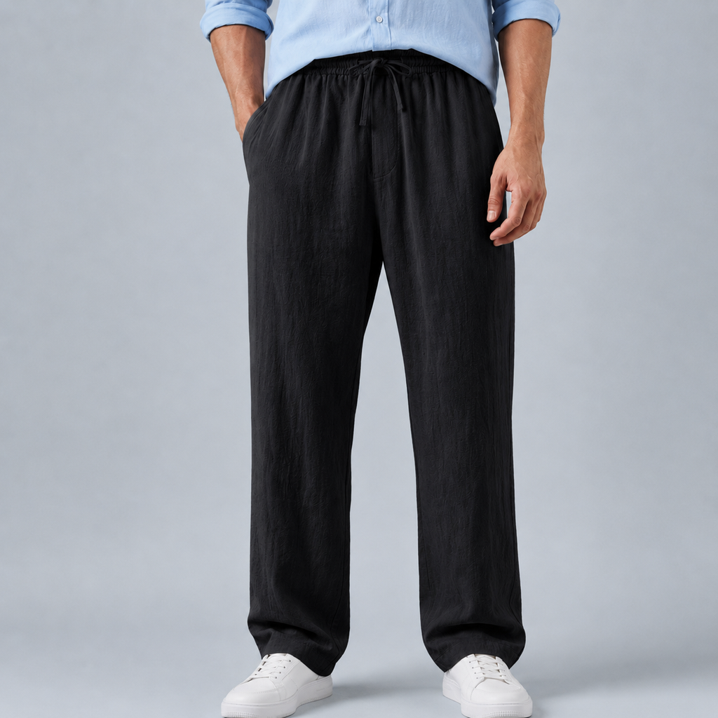 Men's Cotton Linen Straight Leg Trousers