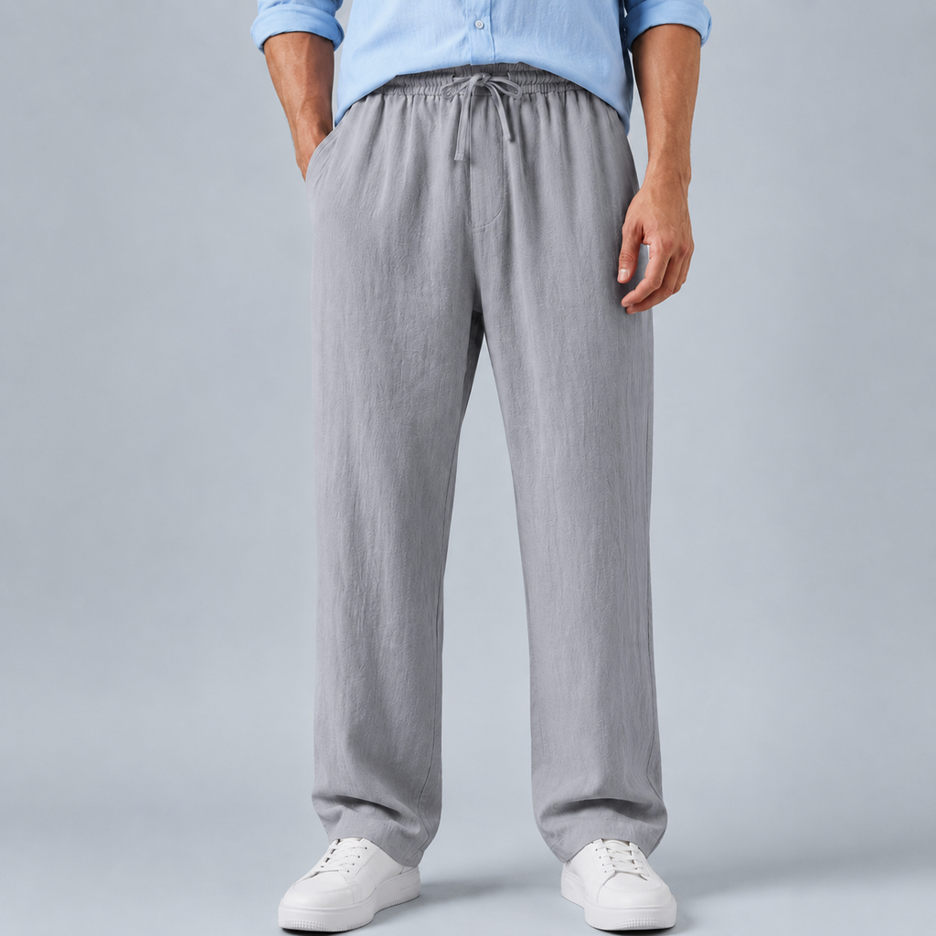 Men's Cotton Linen Straight Leg Trousers