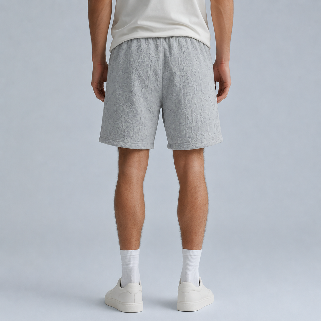 Men's Waffle Knit Wide Leg Baggy Shorts