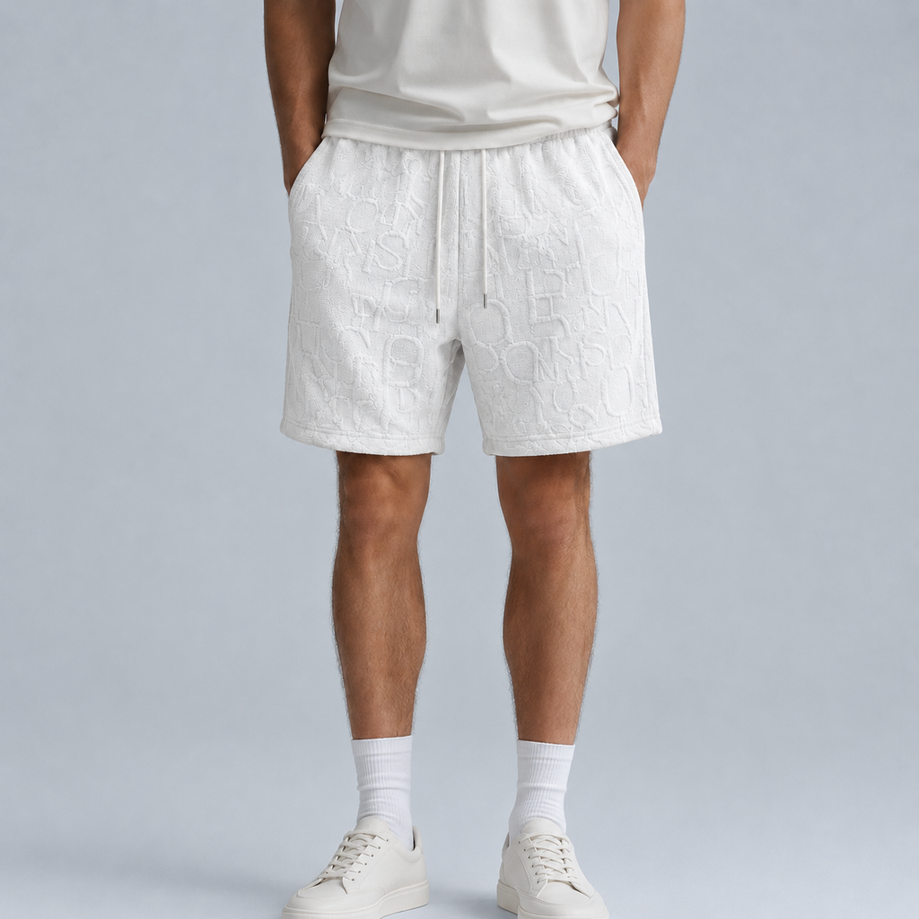 Men's Waffle Knit Wide Leg Baggy Shorts