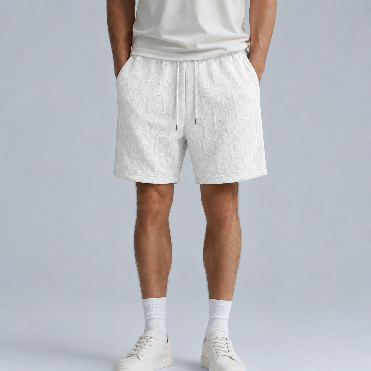 Men's Waffle Knit Wide Leg Baggy Shorts