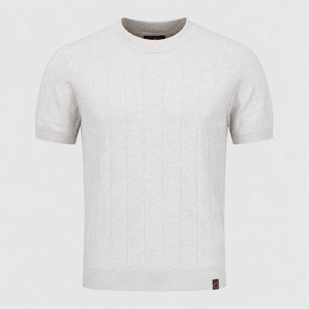 Men's 100% Cotton Striped Crew Neck T-Shirt