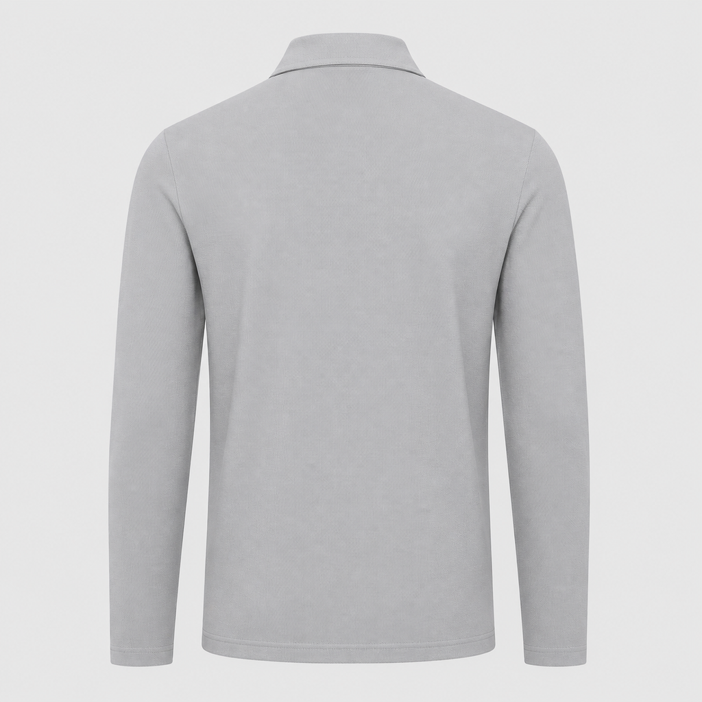 Men's 95% Cotton Long Sleeve Polo T-Shirt