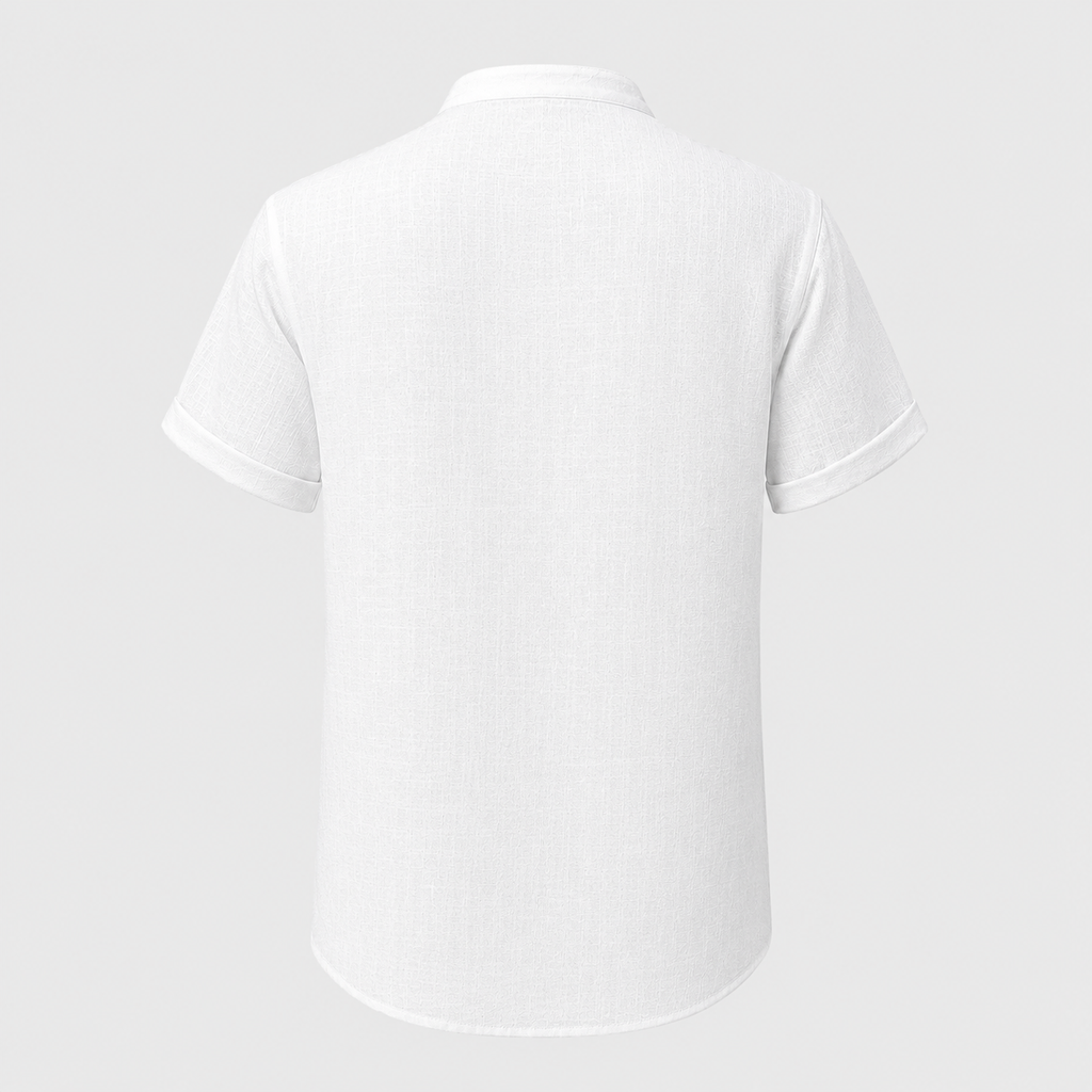 Men's Linen Stand Collar Shirt