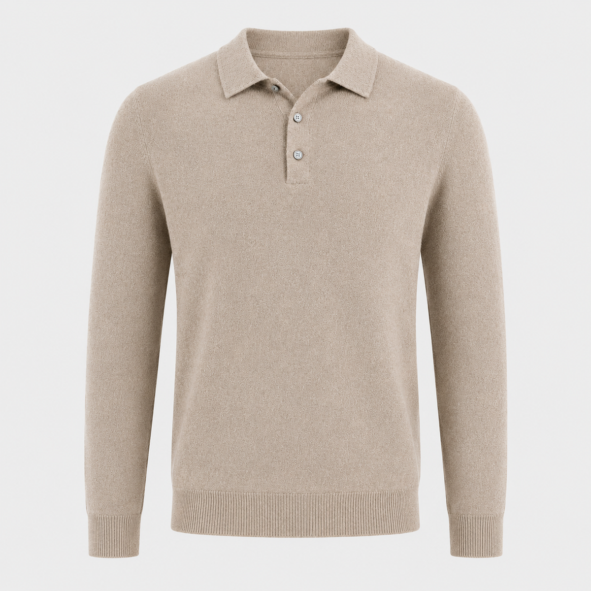 Men's Pure Wool Polo Neck Knitted Pullover