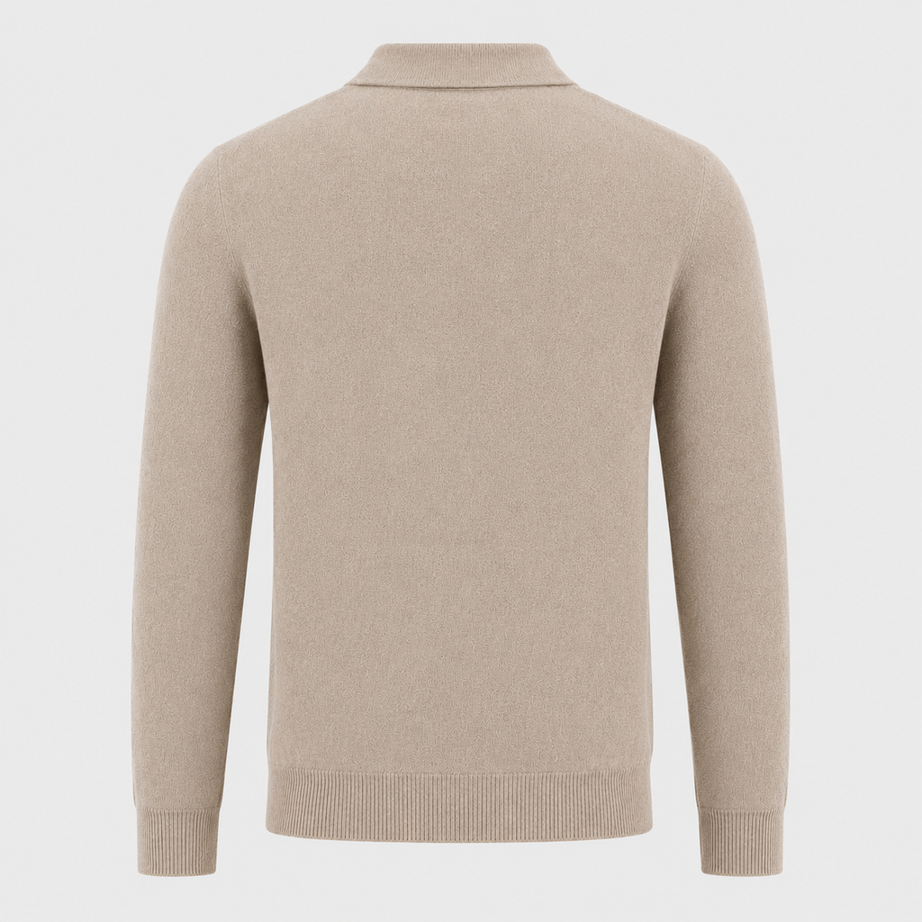 Men's Pure Wool Polo Neck Knitted Pullover