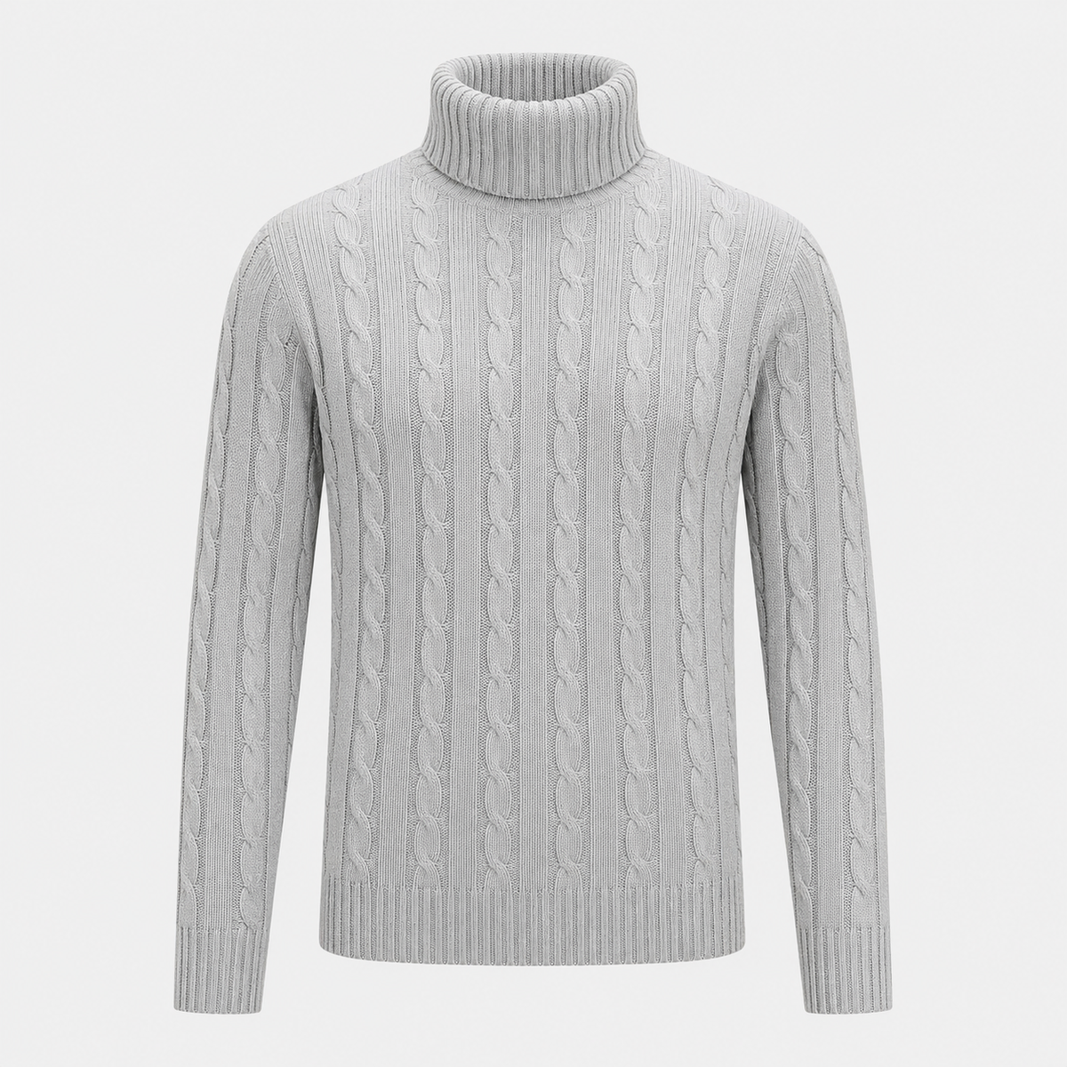 Men's Turtleneck Twist Knit Pullover Jumper