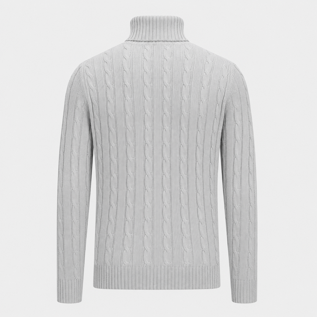 Men's Turtleneck Twist Knit Pullover Jumper