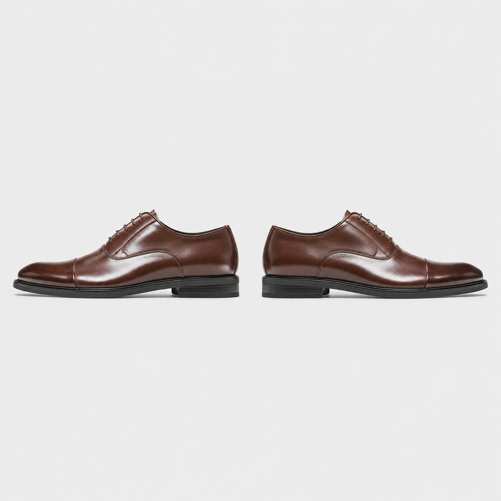 Men's Leather Cap-Toe Oxford Dress Shoes