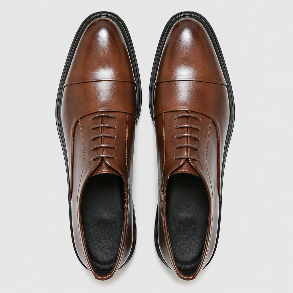 Men's Leather Cap-Toe Oxford Dress Shoes