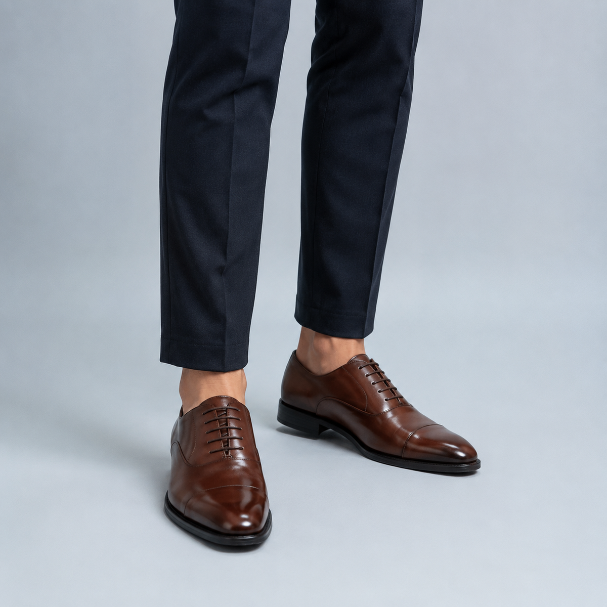 Men's Leather Cap-Toe Oxford Dress Shoes