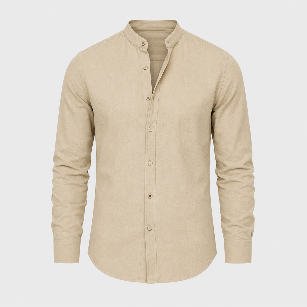 Men's Cotton Button-Down Long Sleeve Shirt