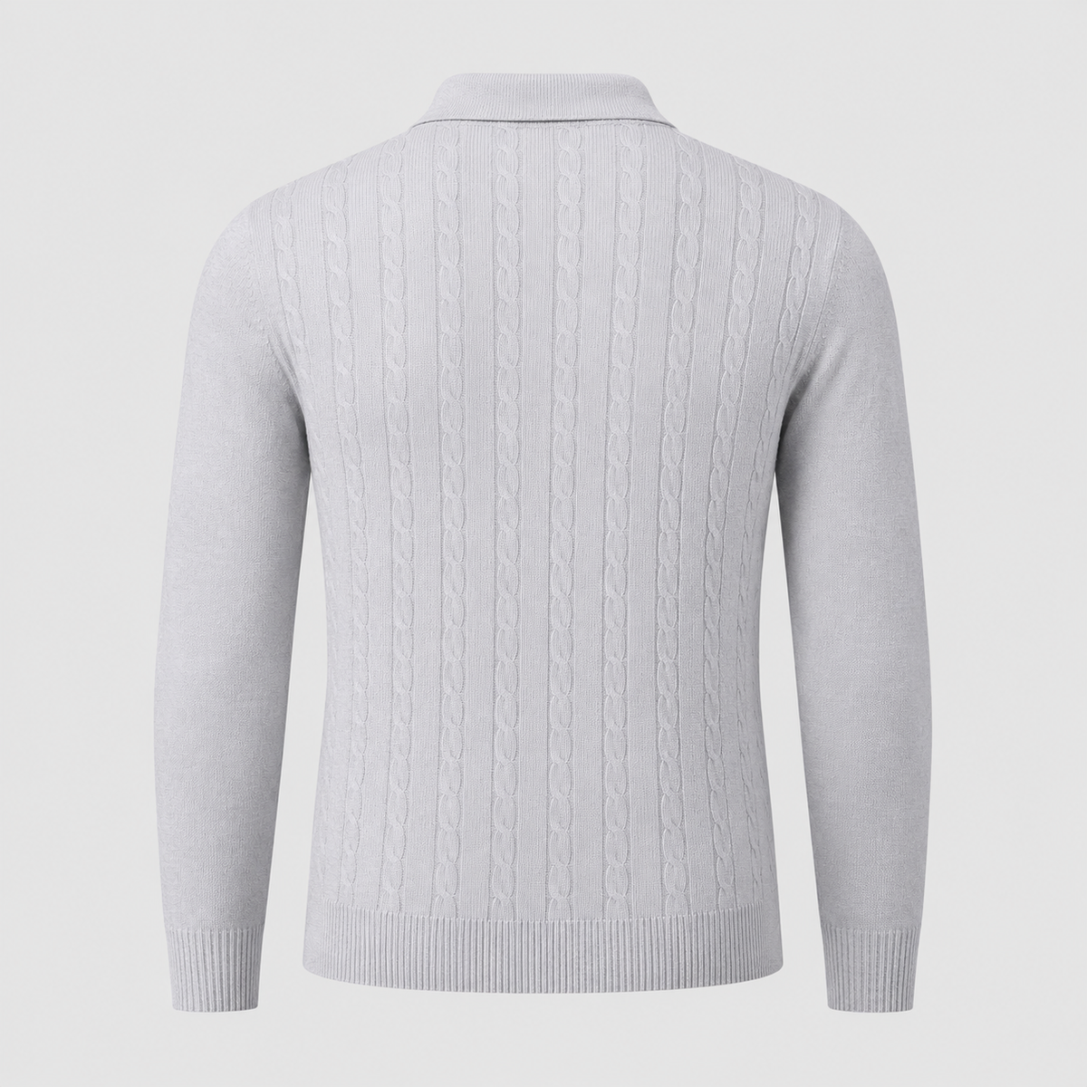 Men's Slim V-Neck Cable Knit Button Jumper