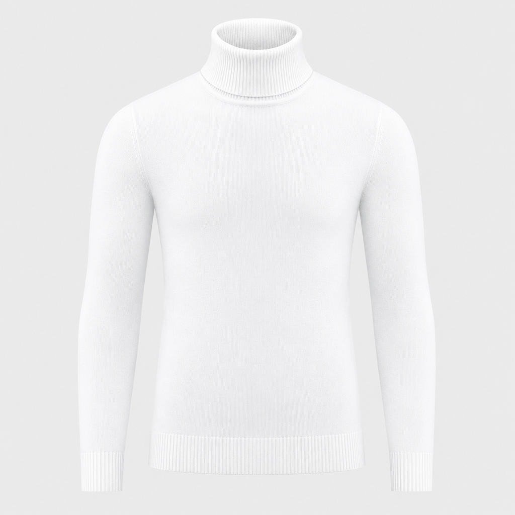 Men's Slim Fit Cotton Turtleneck Knit Jumper
