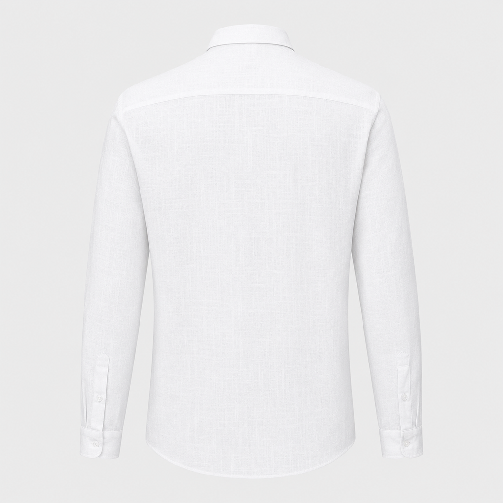 Men's Cotton Linen Lapel Long Sleeve Shirt