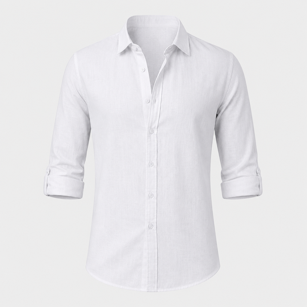 Men's Cotton Linen Long Sleeve Relaxed Shirt