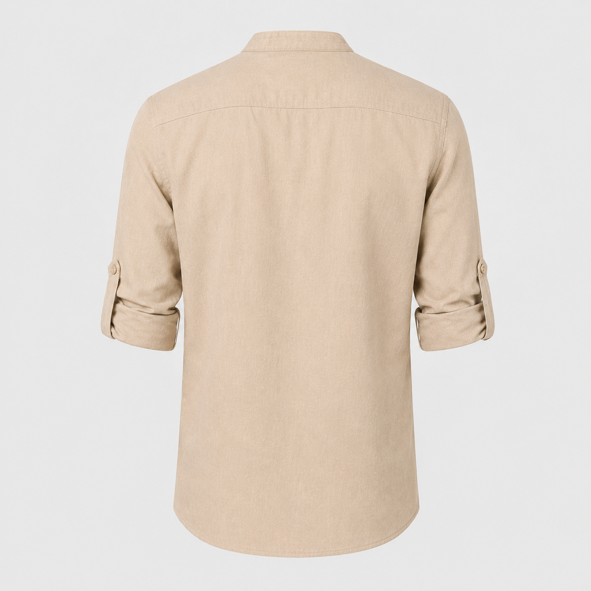 Men's Cotton Henley Stand Collar Long Sleeve Shirt
