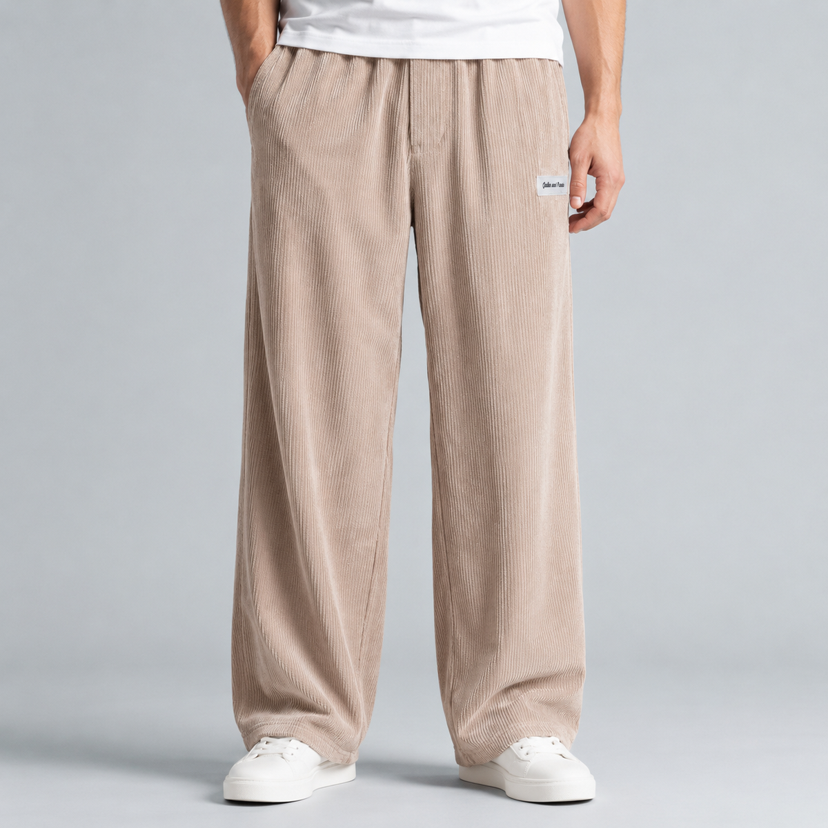 Men's Corduroy Drawstring Relaxed Fit Trousers