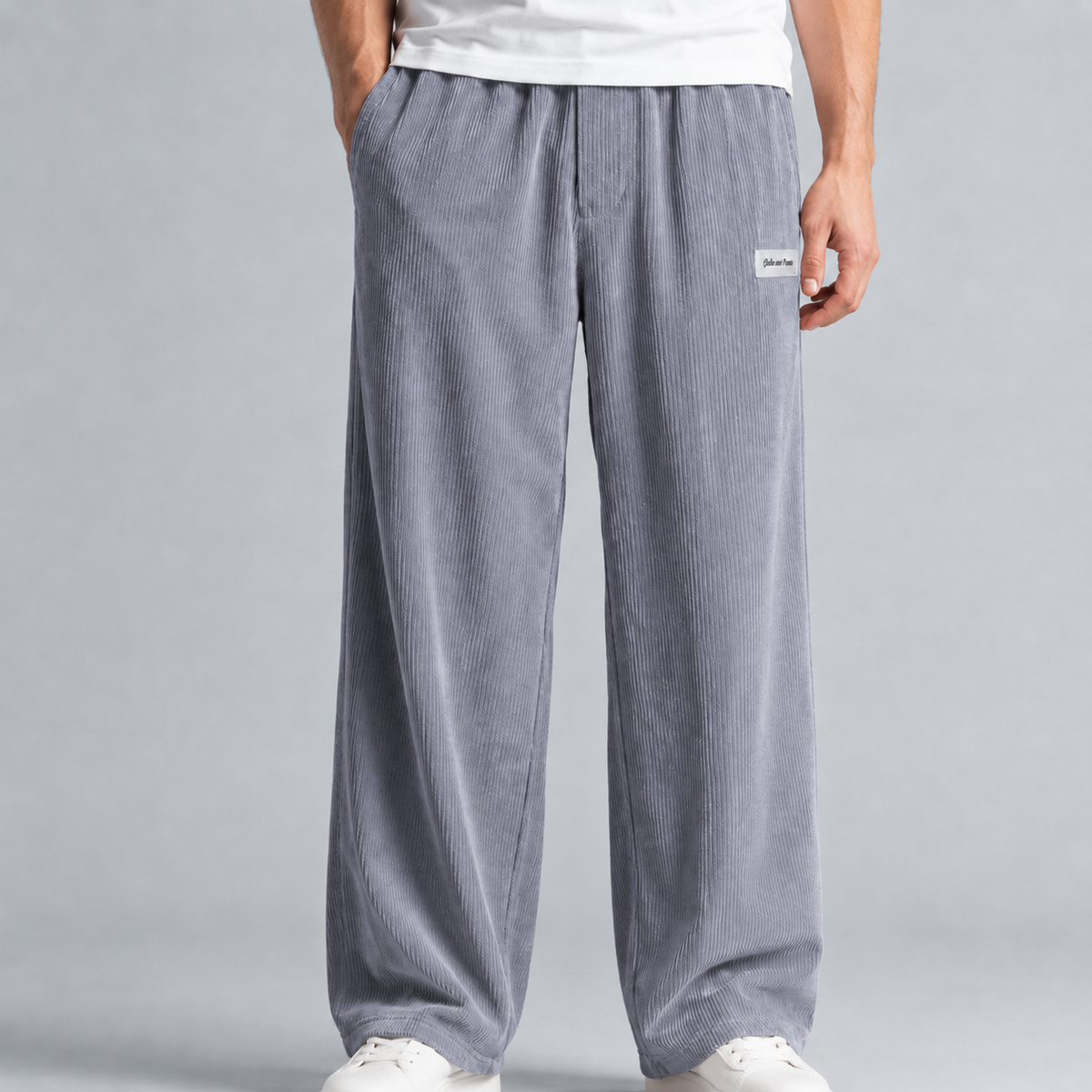 Men's Corduroy Drawstring Relaxed Fit Trousers