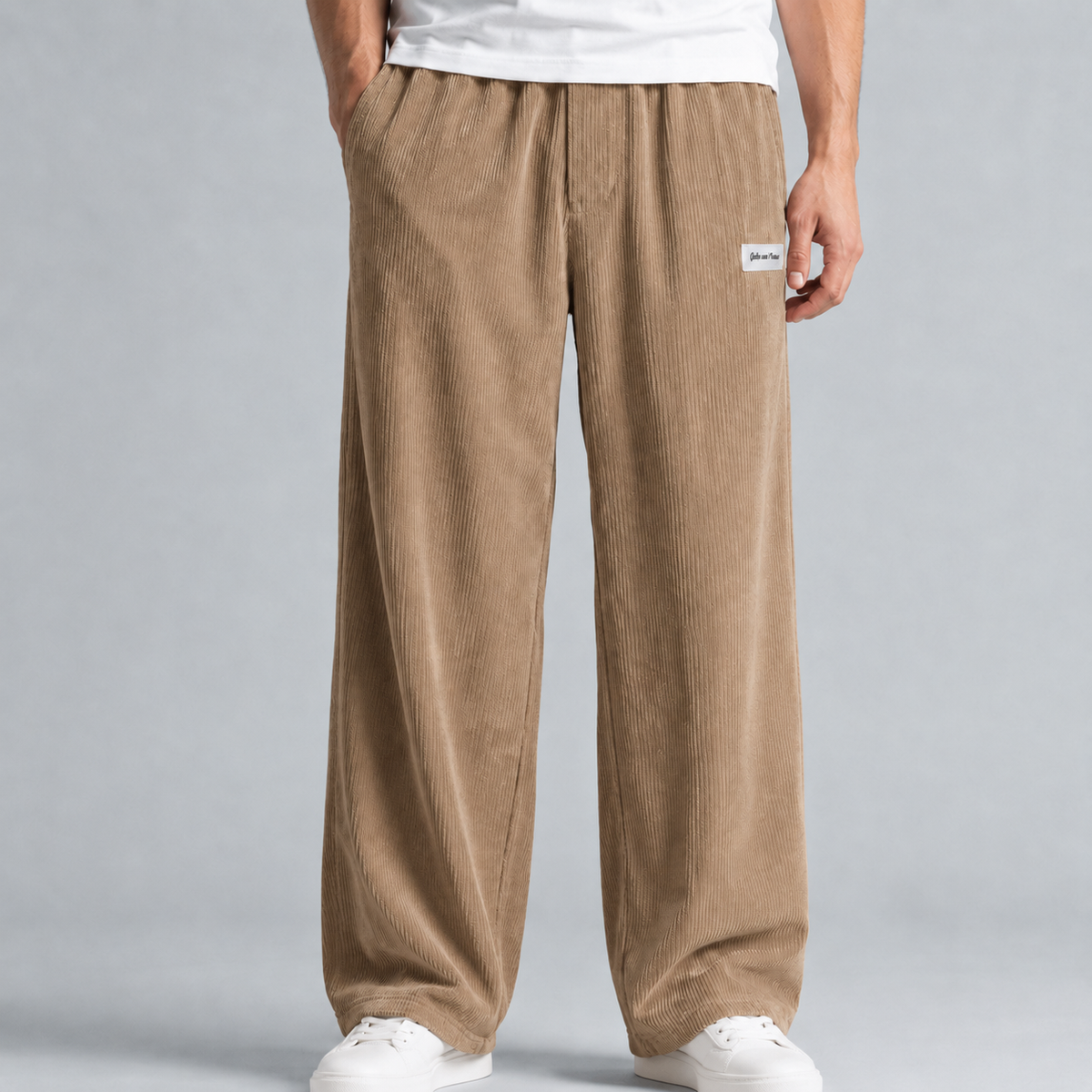 Men's Corduroy Drawstring Relaxed Fit Trousers