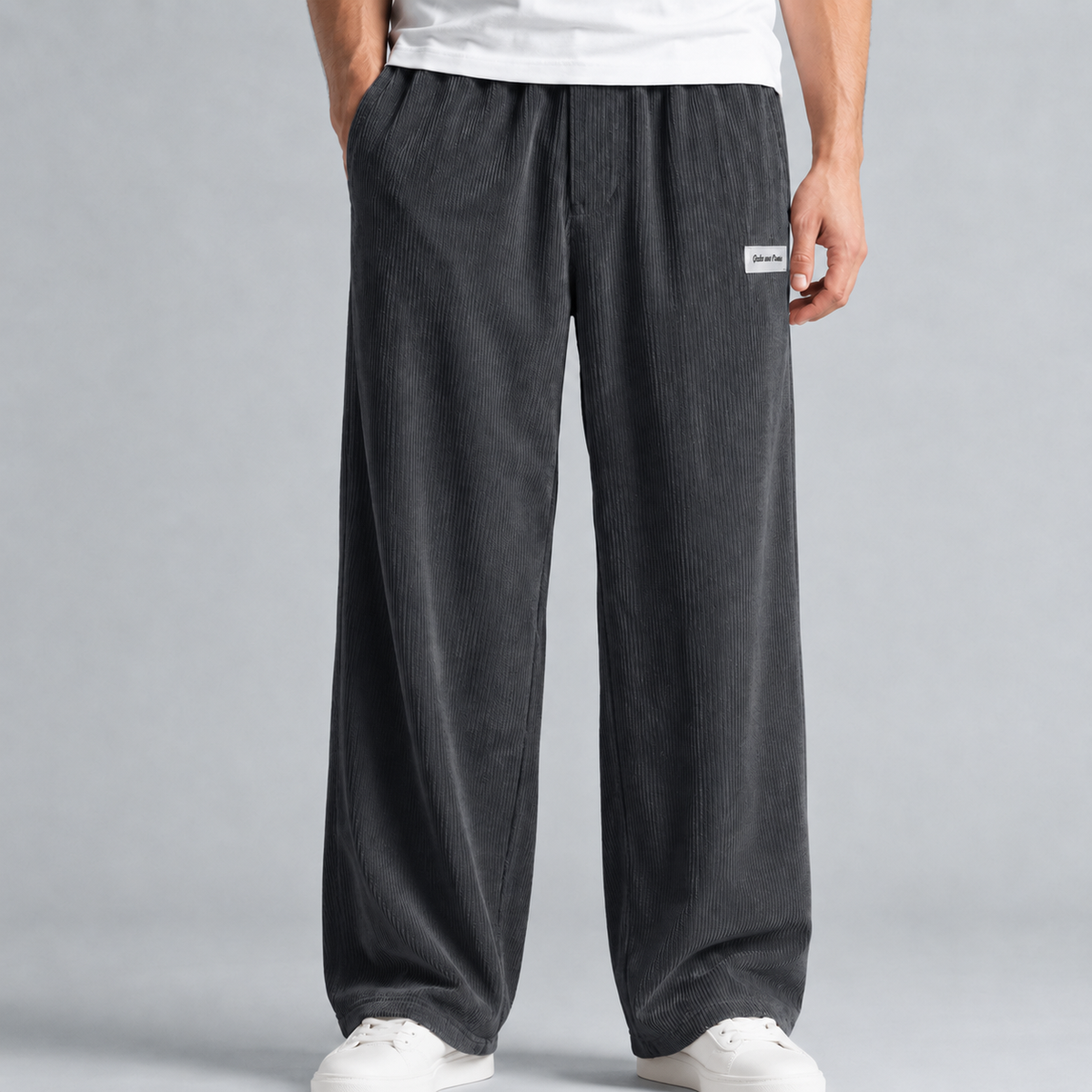 Men's Corduroy Drawstring Relaxed Fit Trousers