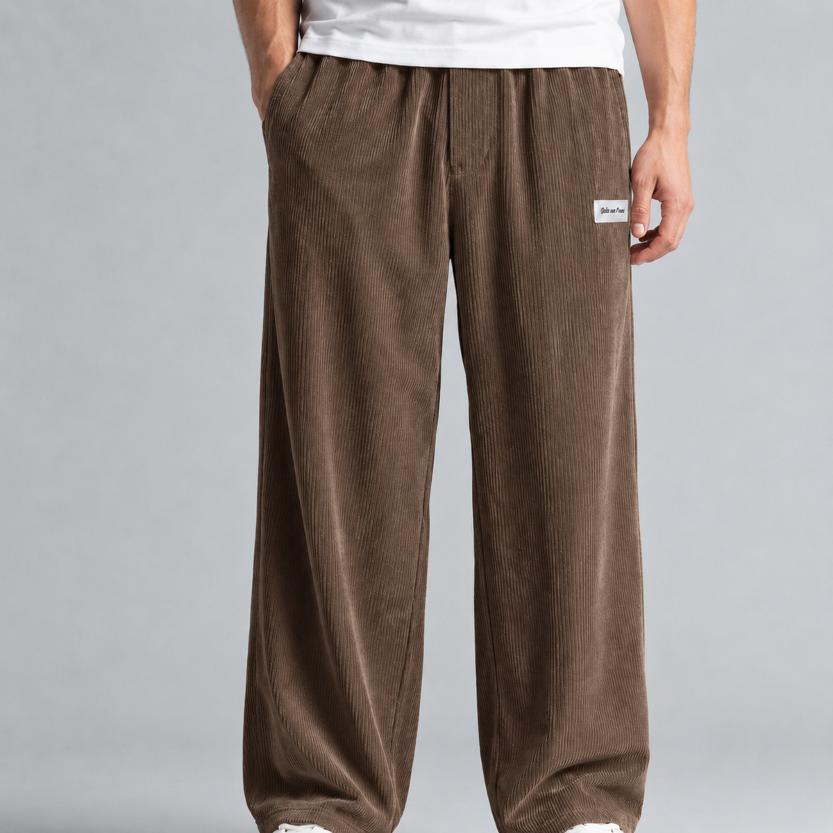 Men's Corduroy Drawstring Relaxed Fit Trousers