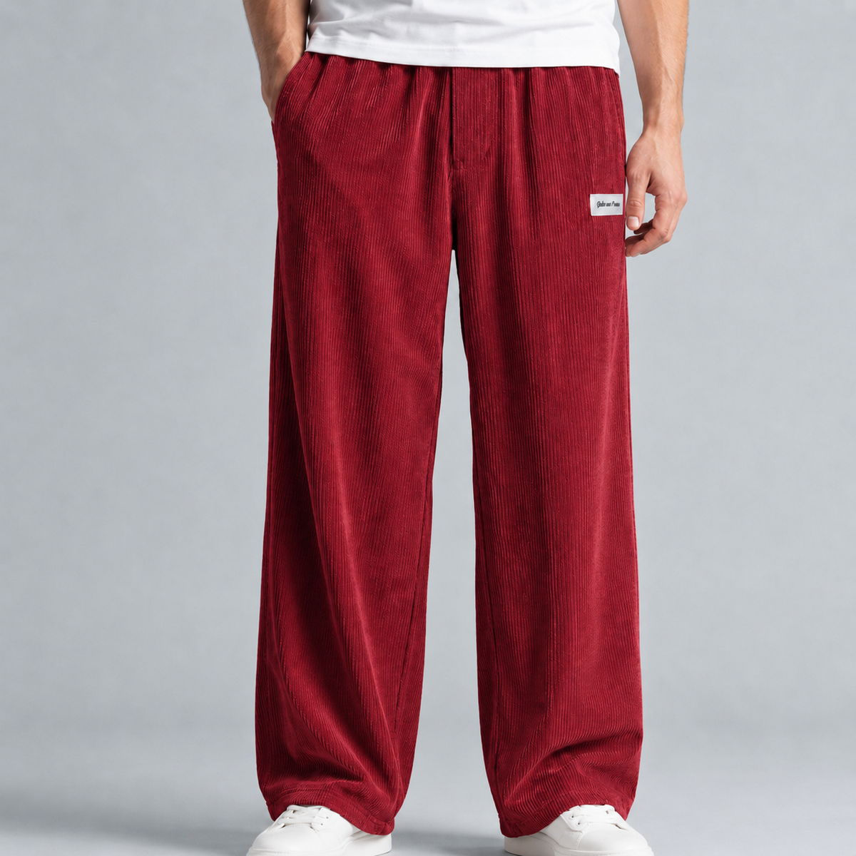 Men's Corduroy Drawstring Relaxed Fit Trousers