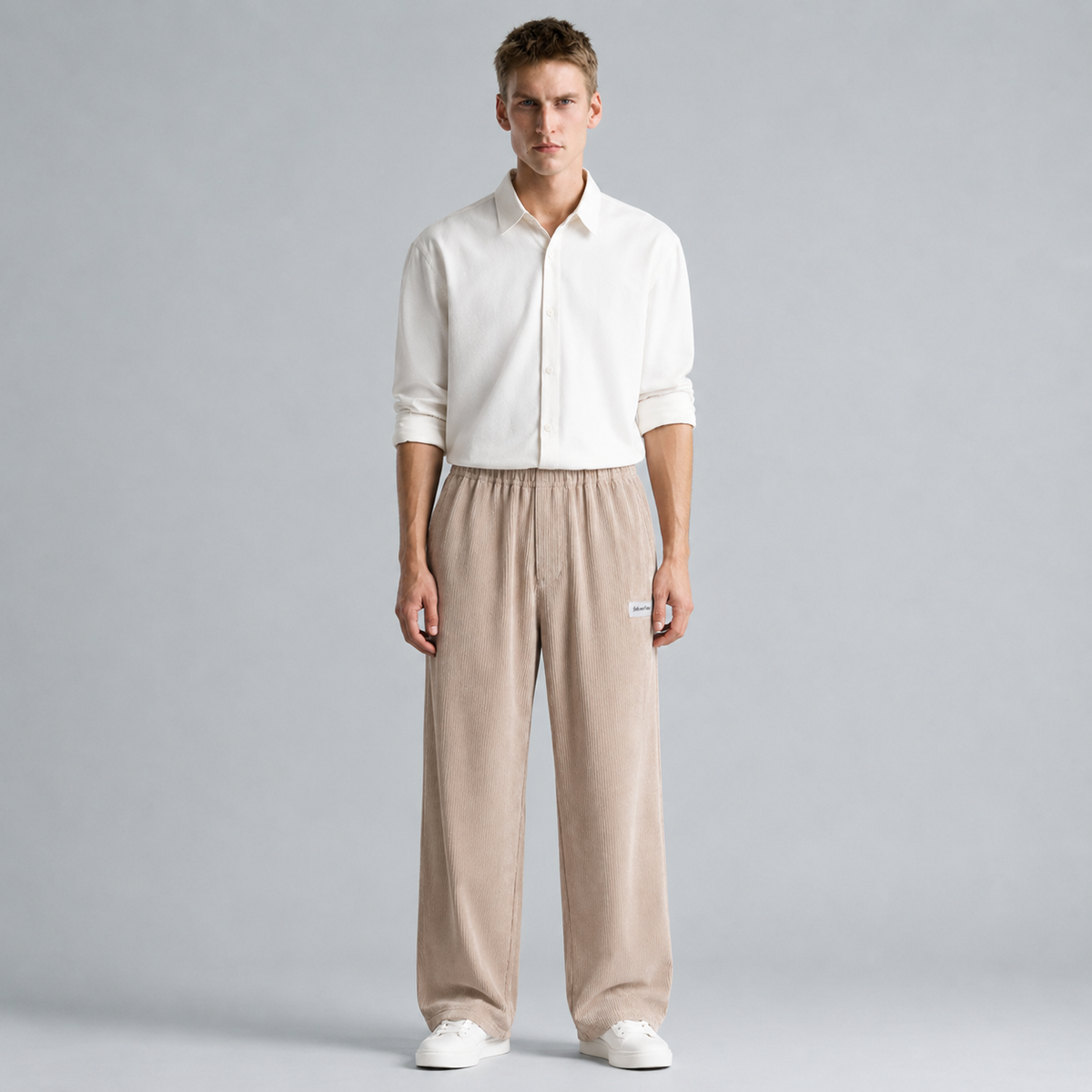 Men's Corduroy Drawstring Relaxed Fit Trousers