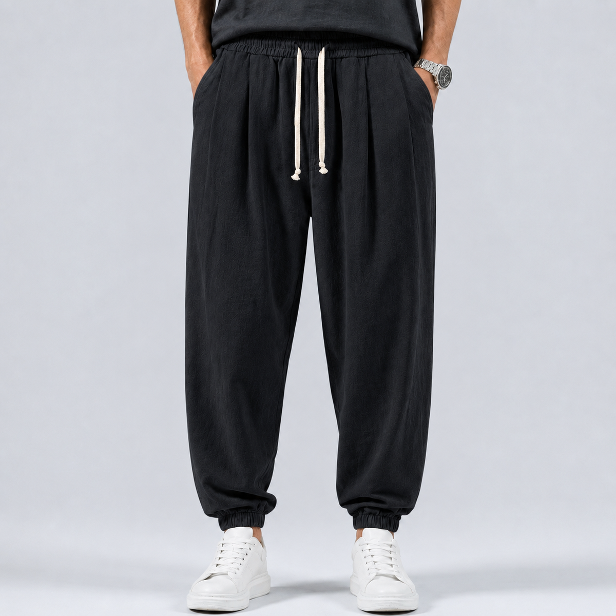 Men's Linen Cotton Drawstring Harem Trousers