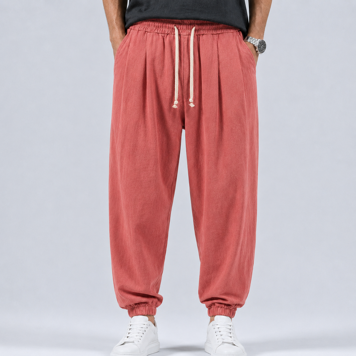 Men's Linen Cotton Drawstring Harem Trousers