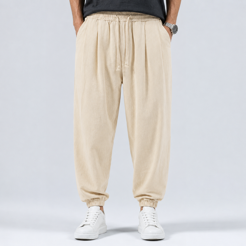 Men's Linen Cotton Drawstring Harem Trousers