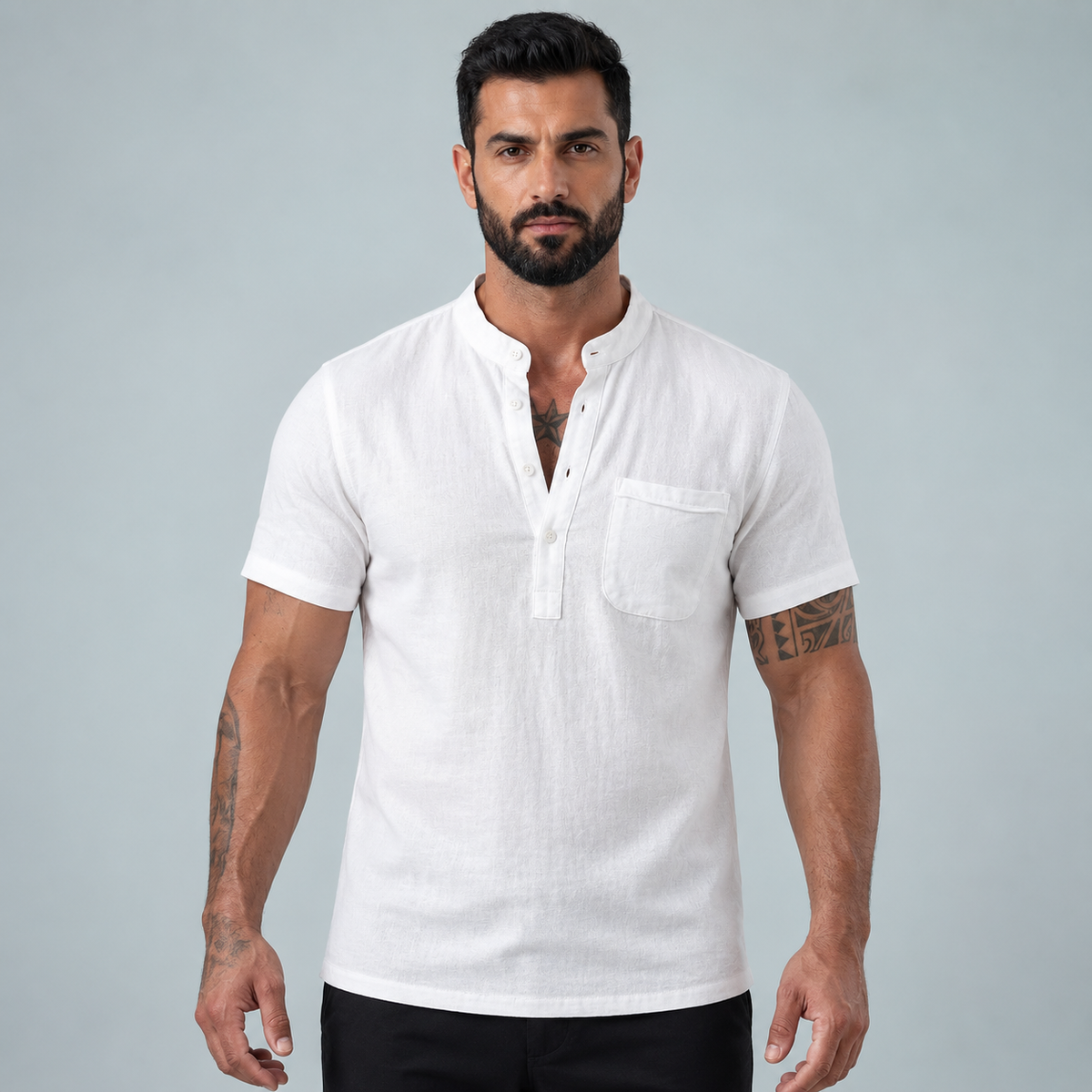 Men's Linen Short Sleeve Shirt Relaxed Fit