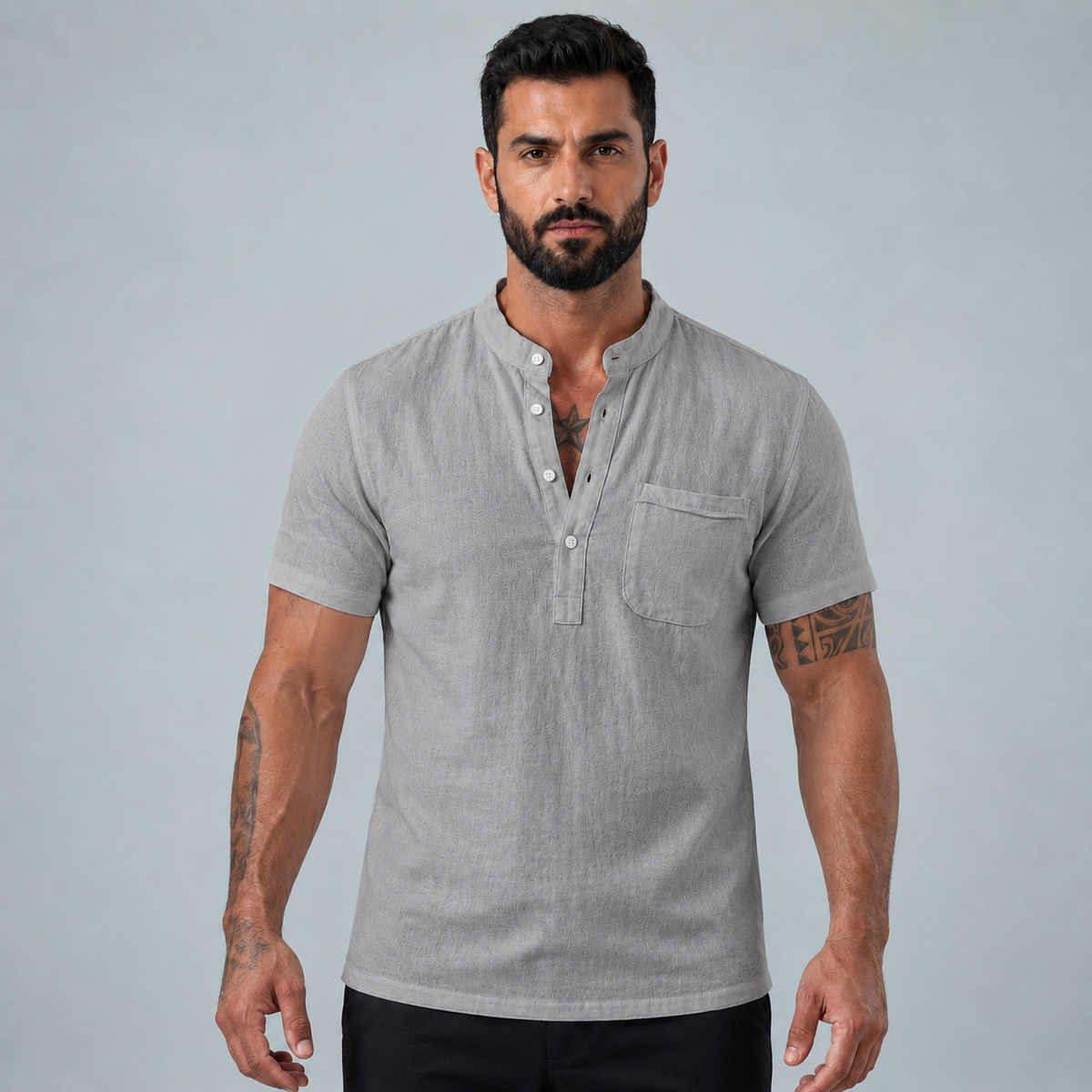 Men's Linen Short Sleeve Shirt Relaxed Fit
