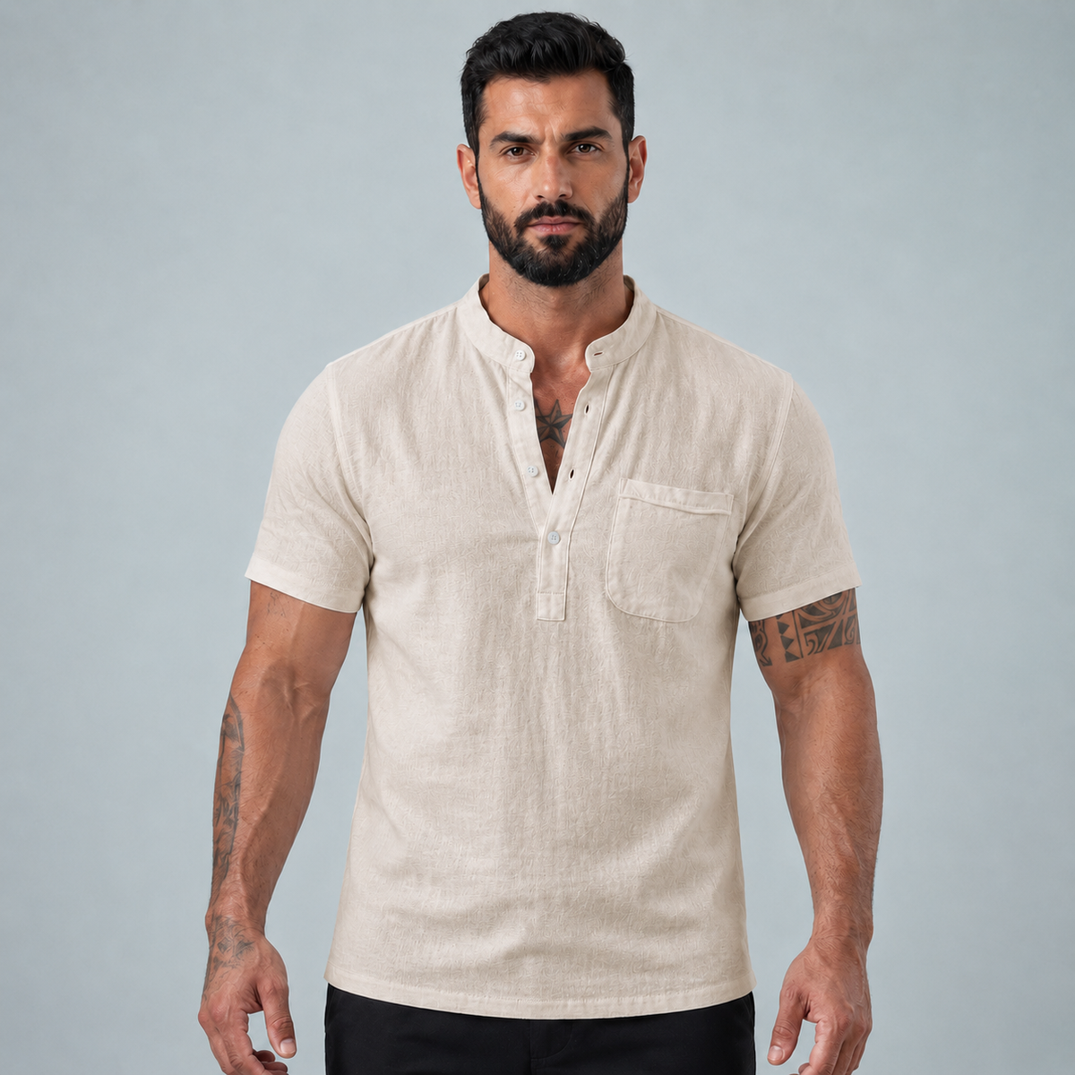 Men's Linen Short Sleeve Shirt Relaxed Fit
