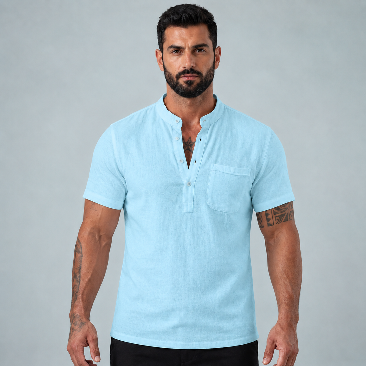 Men's Linen Short Sleeve Shirt Relaxed Fit