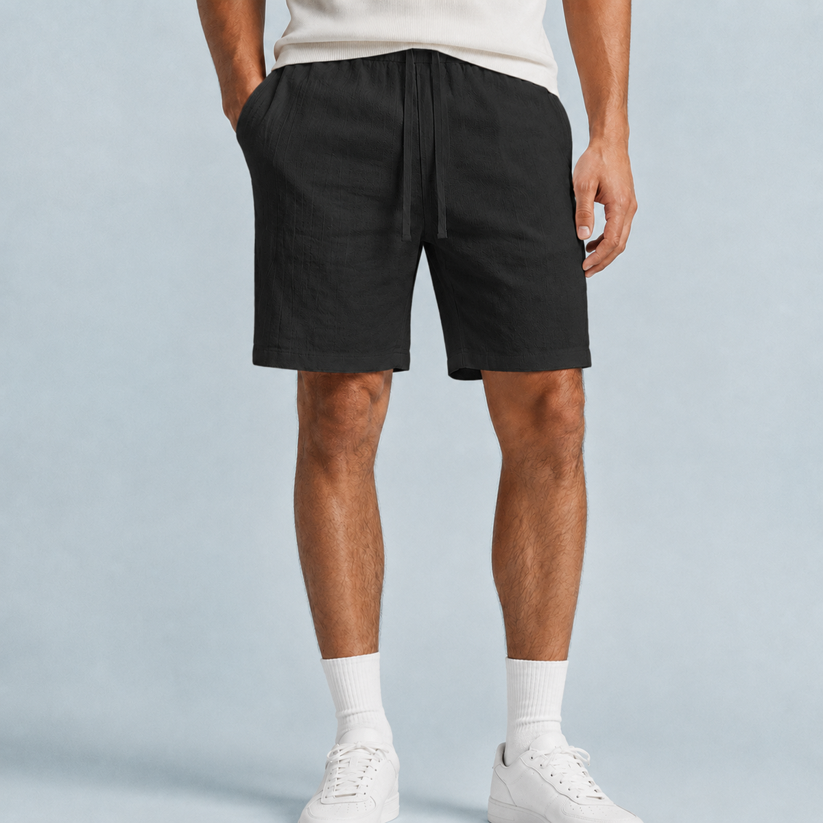 Men's Linen Drawstring Shorts Relaxed Fit
