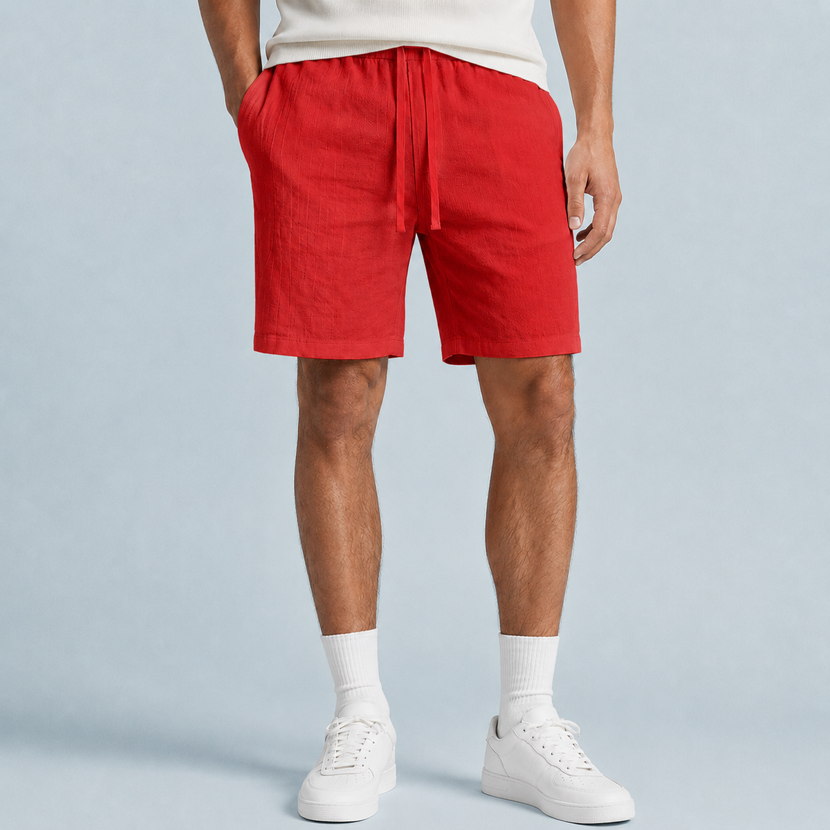 Men's Linen Drawstring Shorts Relaxed Fit