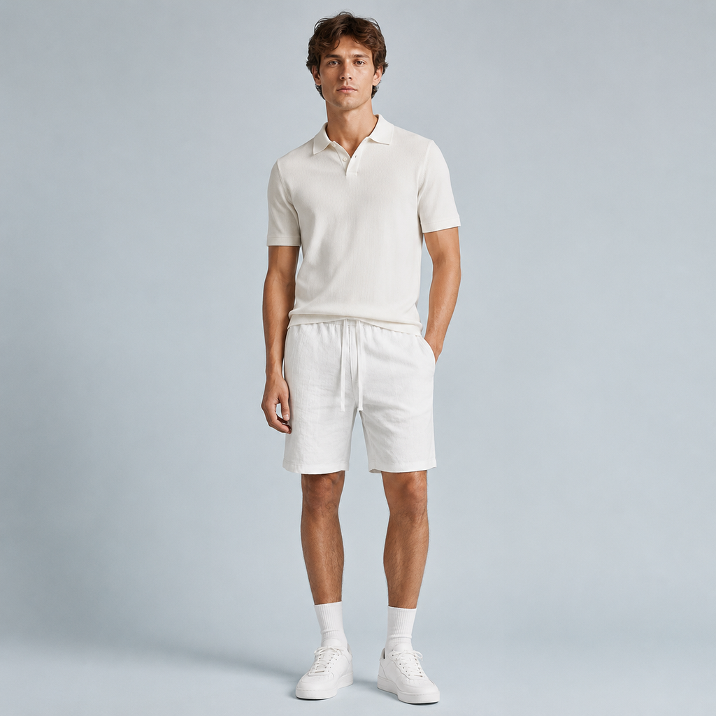 Men's Linen Drawstring Shorts Relaxed Fit