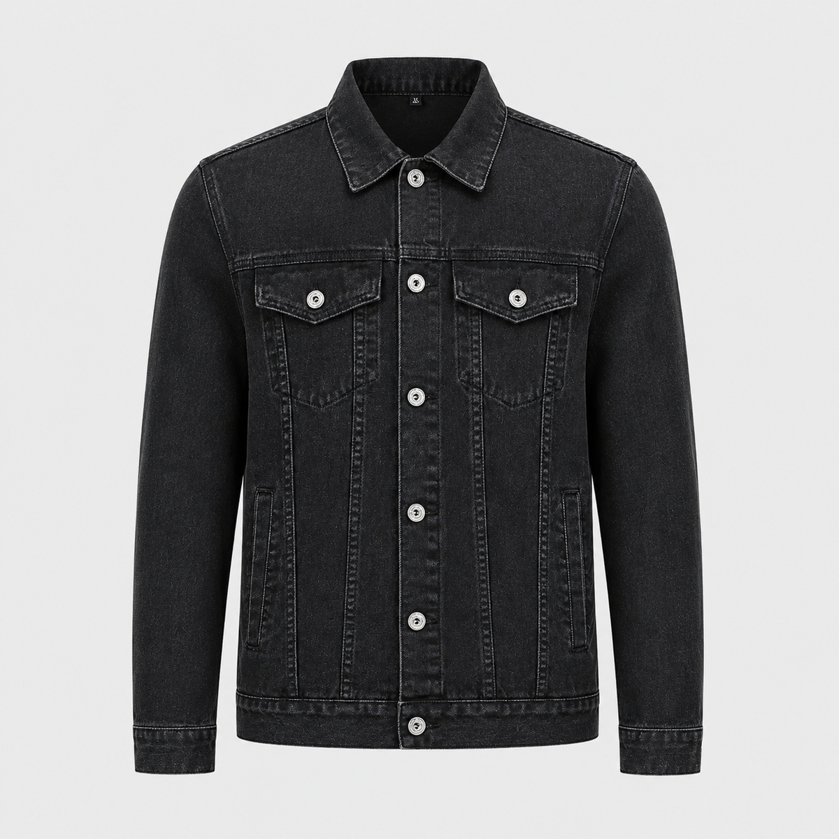 Men's Black Collar Denim Jacket