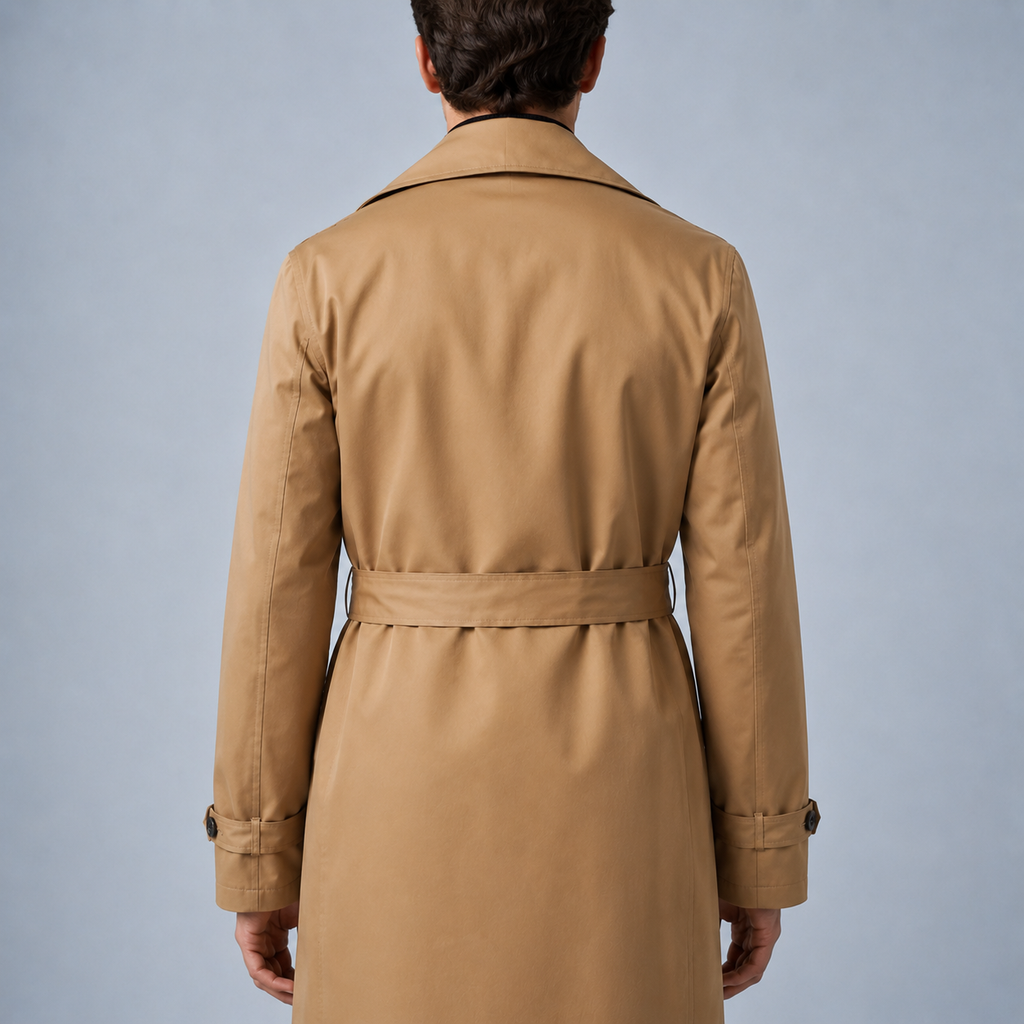 Men's Longline Trench Coat British Style