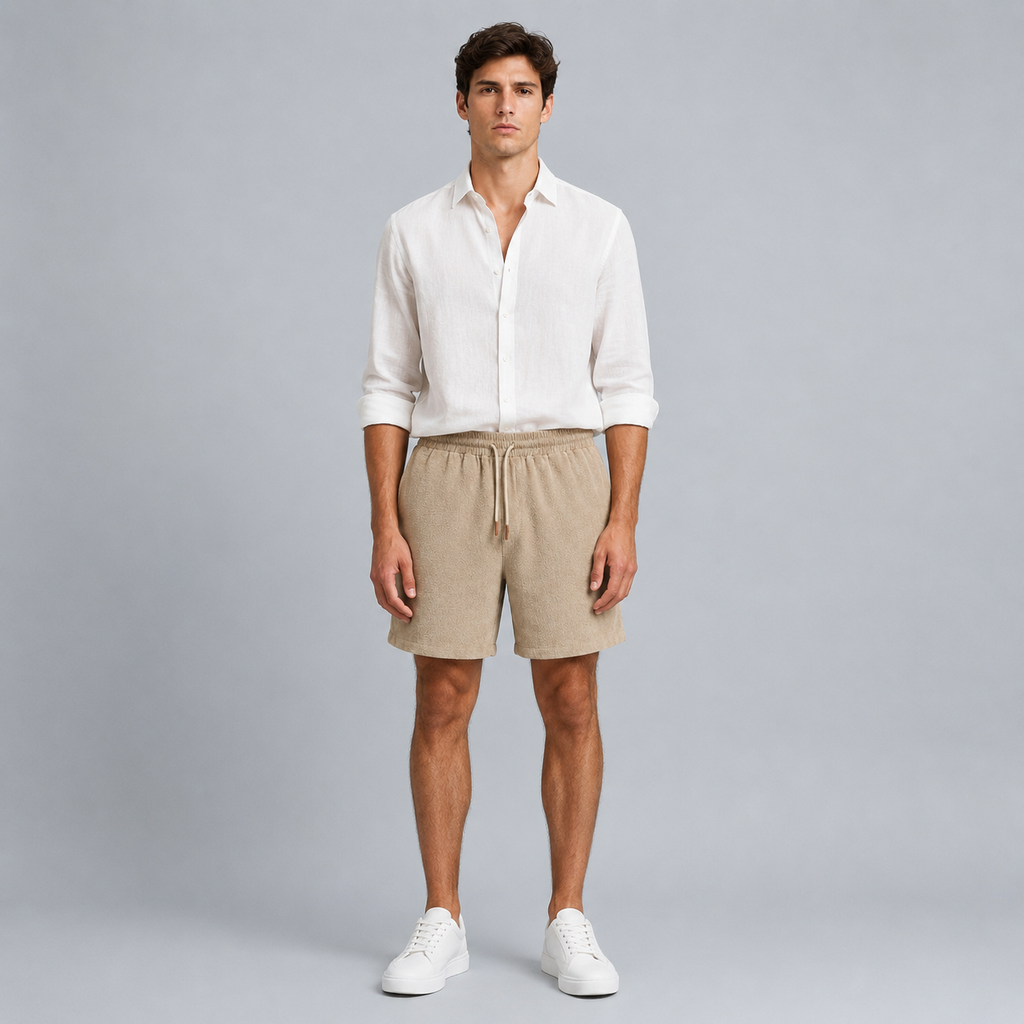 Men's Linen Cotton Loose Fit Shorts
