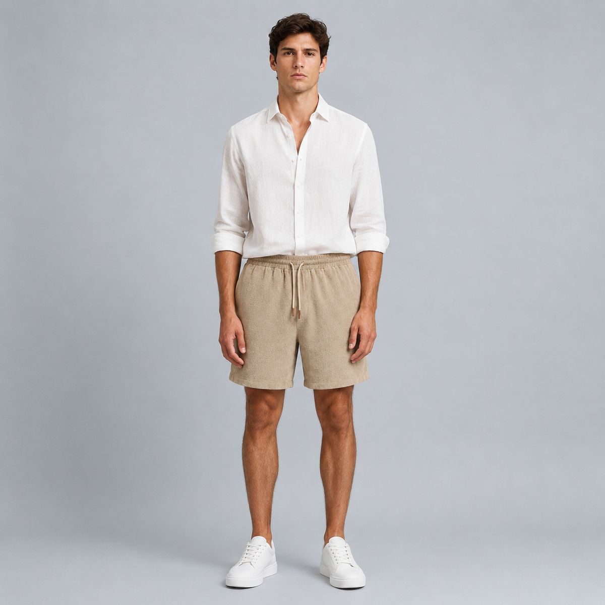 Men's Linen Cotton Loose Fit Shorts