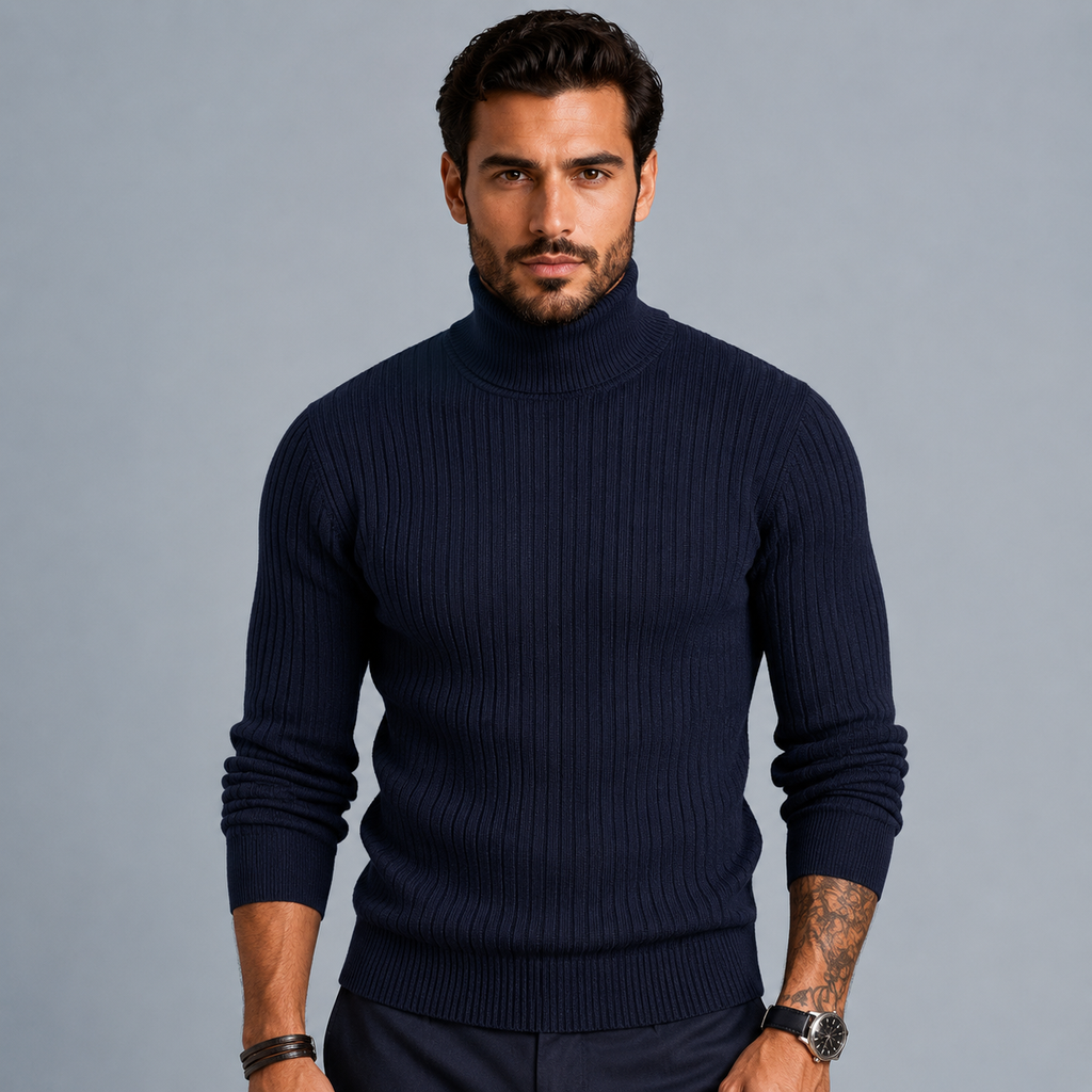 Men's Slim Fit Heavyweight Turtleneck Jumper