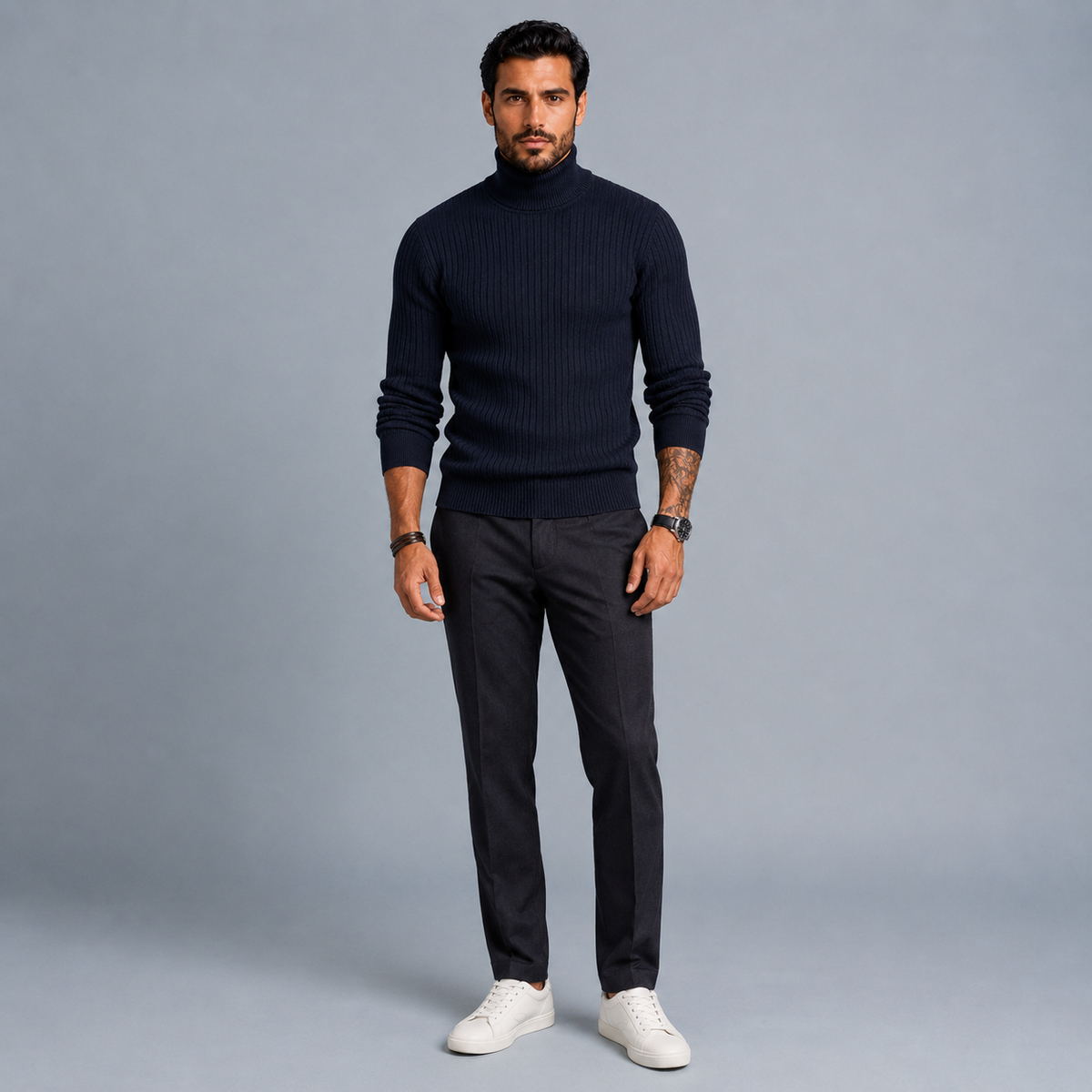Men's Slim Fit Heavyweight Turtleneck Jumper