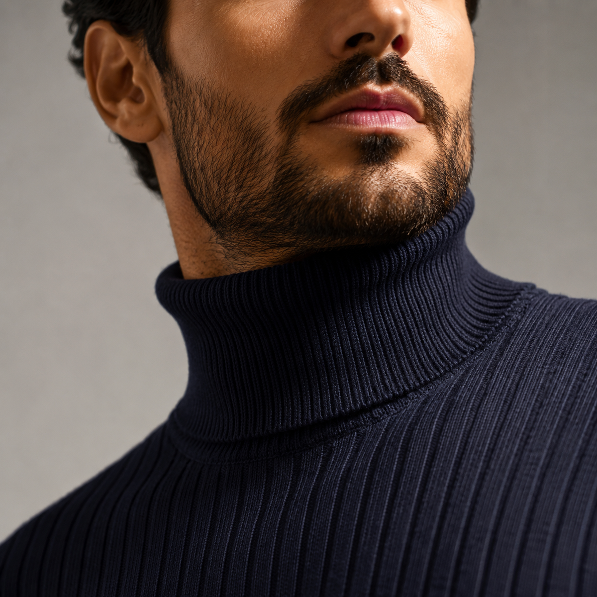 Men's Slim Fit Heavyweight Turtleneck Jumper