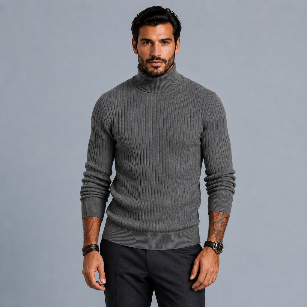 Men's Slim Fit Heavyweight Turtleneck Jumper