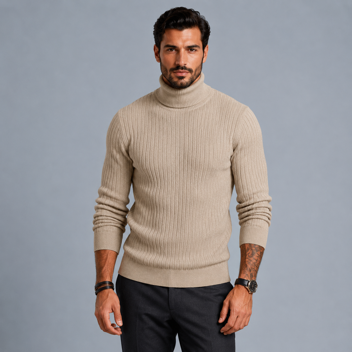 Men's Slim Fit Heavyweight Turtleneck Jumper