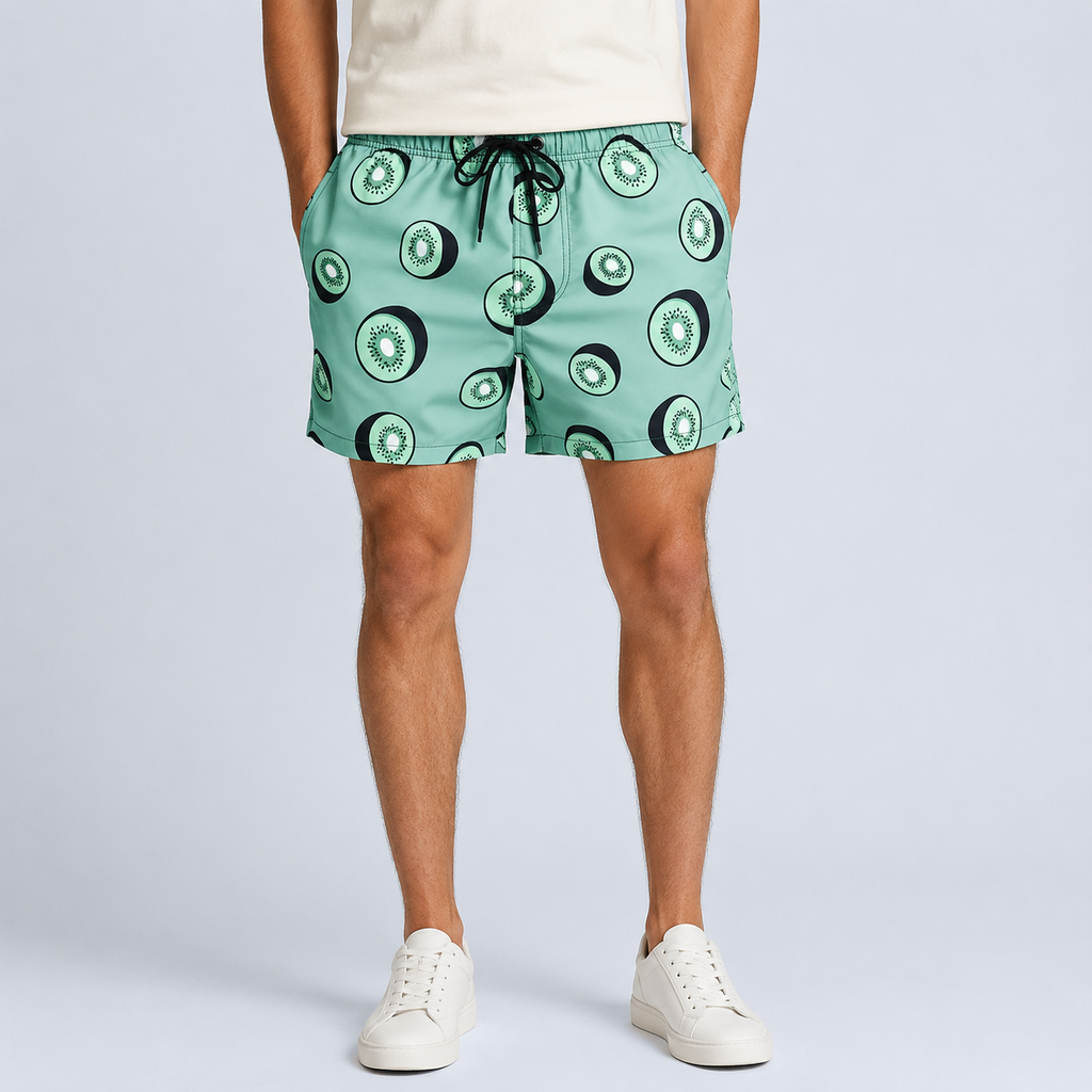 Men's Kiwi Fruits Quick-Dry Swim Shorts